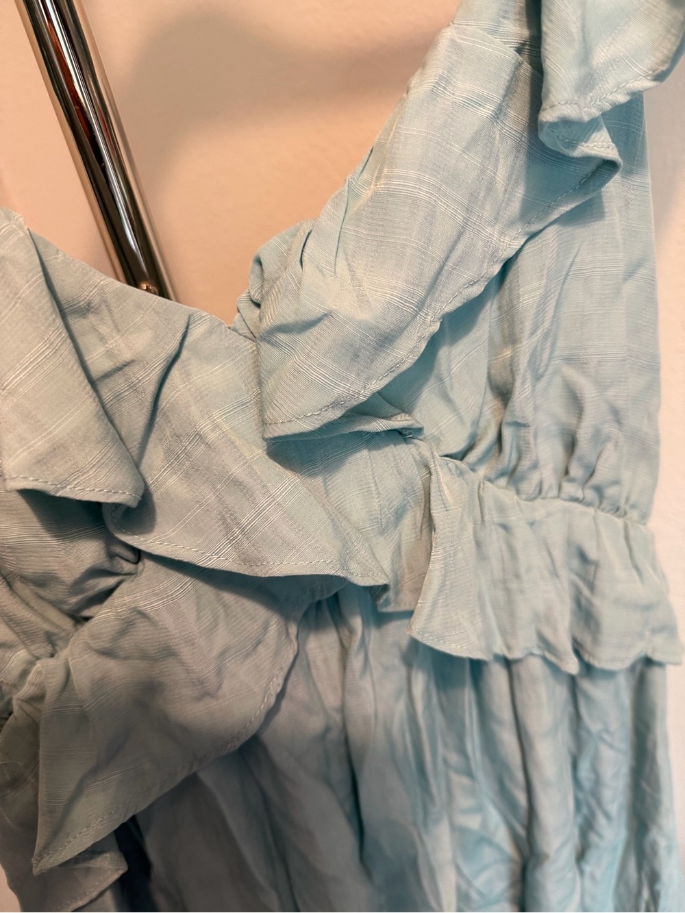 Altar'd State Light Blue Ruffle-Trim Mini Dress - Picture 2 of 4